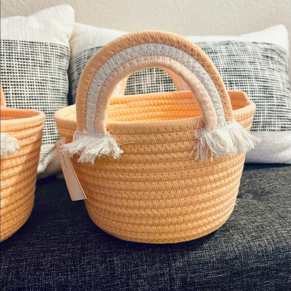 HP NEW Set of 2- Target Rainbow Rope Baskets - Picture 5 of 14